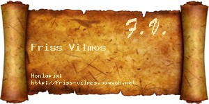Friss Vilmos névjegykártya