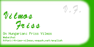 vilmos friss business card